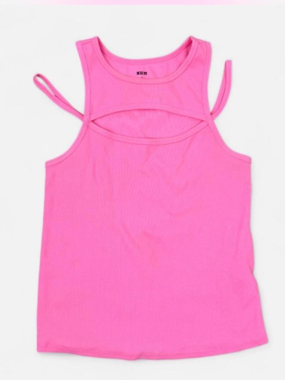 Anthropologie Cotton Pink Cutout tank